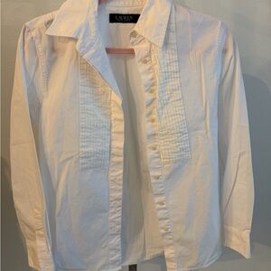 Lauren Ralph Lauren White Button-Up Shirt with Black Label
